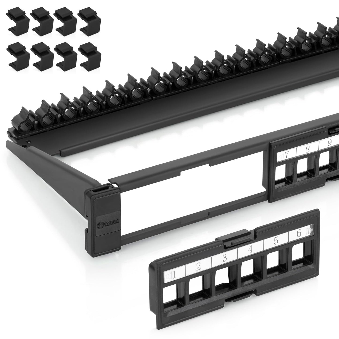 Everest 24 Port Keystone Patch Panel for Slim Profile Connectors