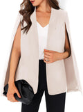GAMISOTE Womens Cape Blazer Split Sleeve Open Front Casual Jacket back
