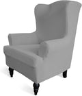 Easy-Going Stretch Wingback Chair Slipcover - Soft Stretch Jacquard