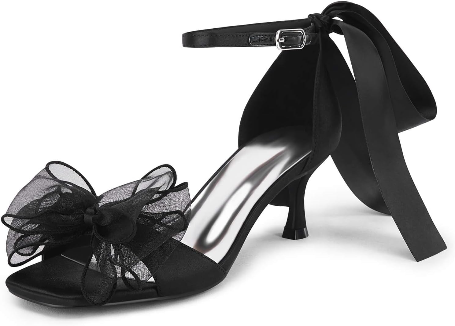 Coutgo Womens Bow Kitten Heels Sandals for Stylish Occasions