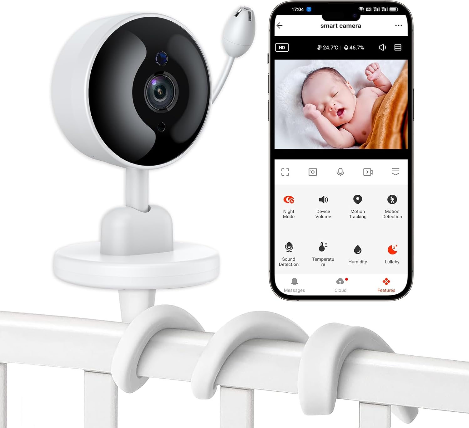 2K WiFi Baby Monitor: Motion Detection, Night Vision