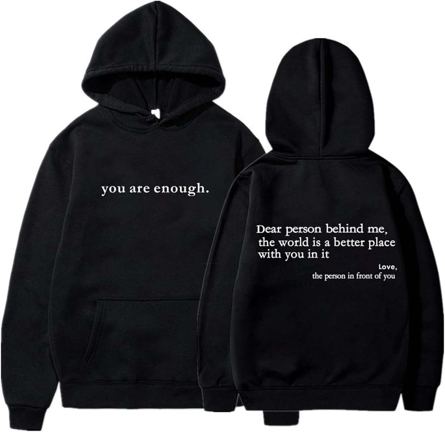 Empowering Letter Print Hoodie For Women  - 35 characters
