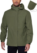 COOFANDY Men's Rain Jacket Waterproof Packable Shell - Lightweight