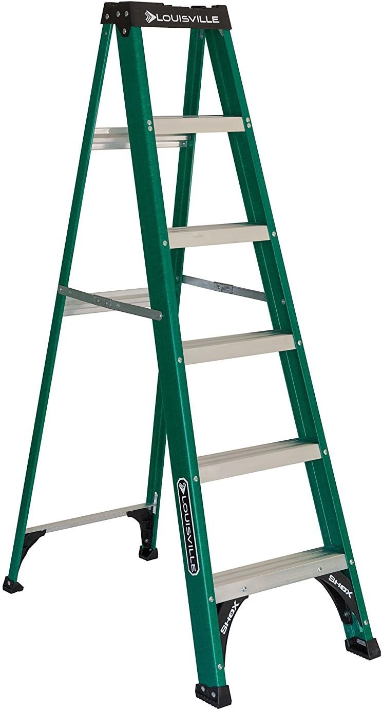 Louisville Ladder 6-Foot Fiberglass Step Ladder with Pro Top