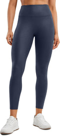 CRZ YOGA No Front Seam Faux Leather Leggings for Women