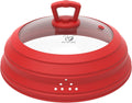 Microwave Splatter Cover Vented Glass Lid 10.8 in - Collapsible