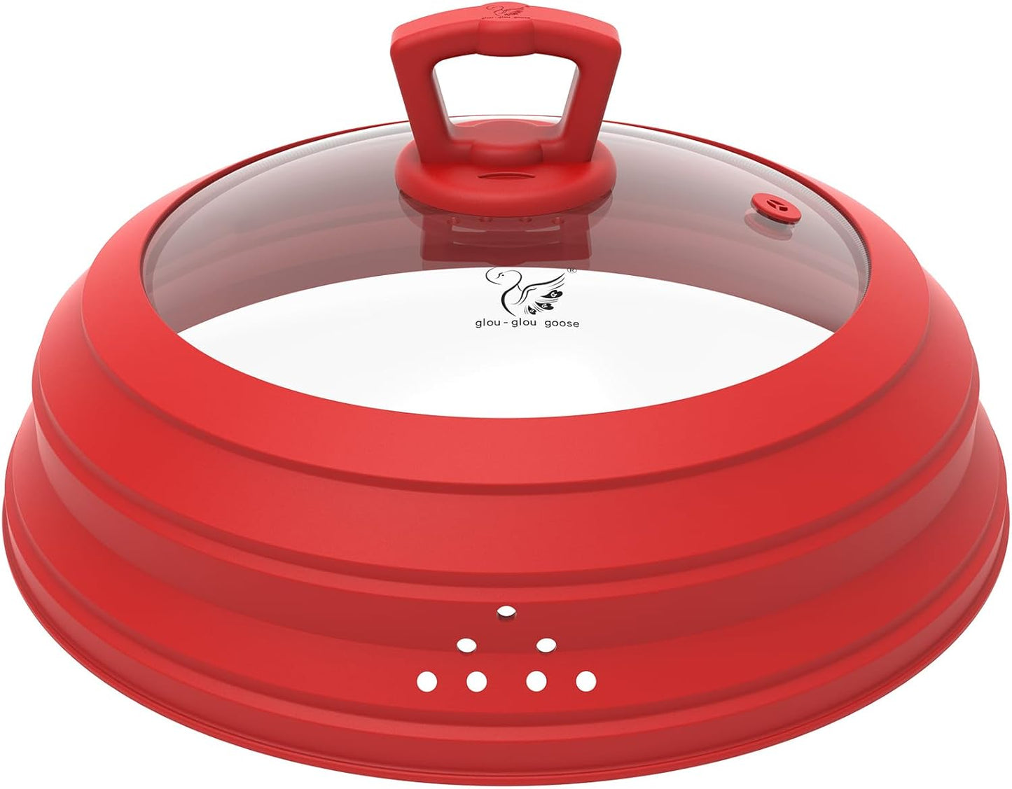 Microwave Splatter Cover Vented Glass Lid with Silicone Handle