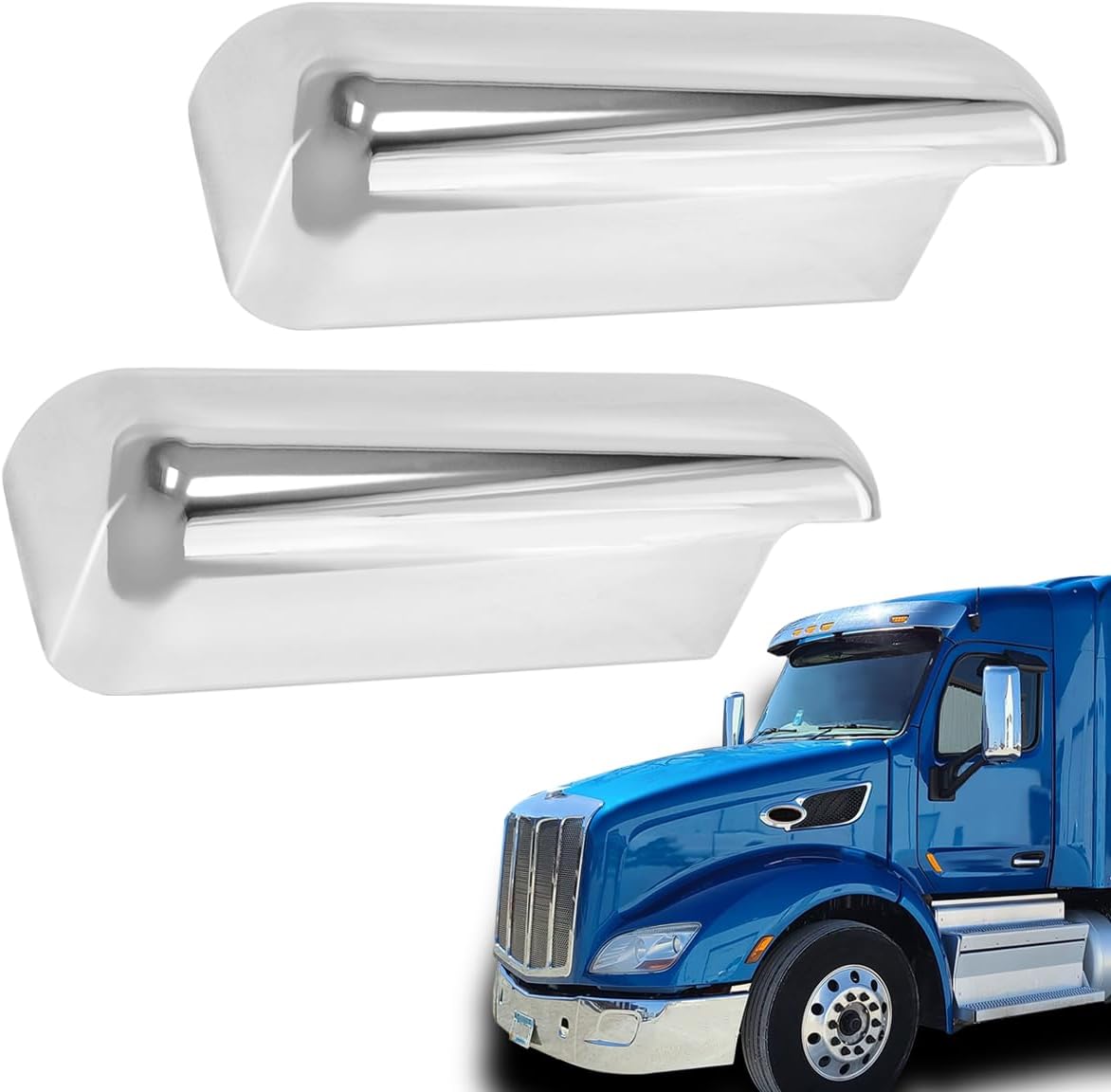 Door Mirror Chrome Cover for 2013-2022 Peterbilt 579 Truck