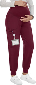 PACBREEZE Women's Maternity Jogger Scrubs Pants - 6 Pockets Comfort