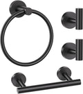 Black Bathroom Hardware Set 4-Piece Towel Holder Set - Rustproof