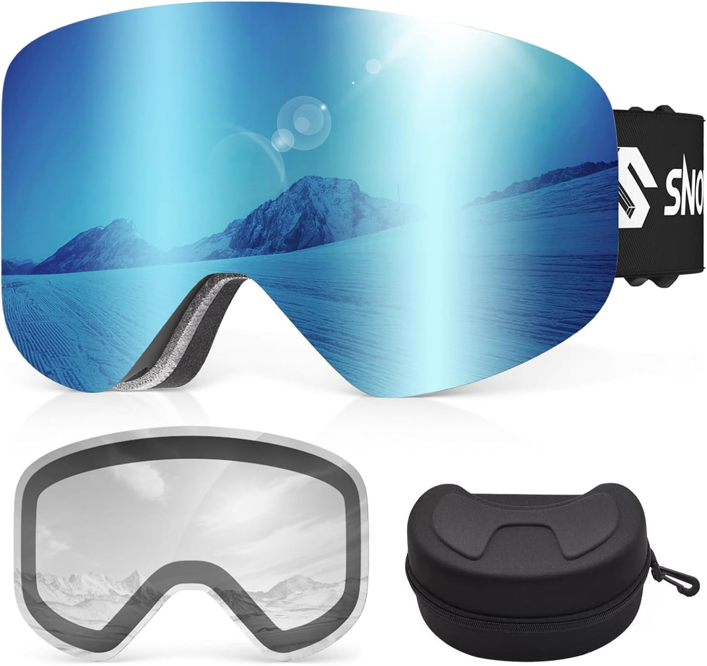 Ski Goggles Frameless Snowboard Goggles with UV400 Lenses