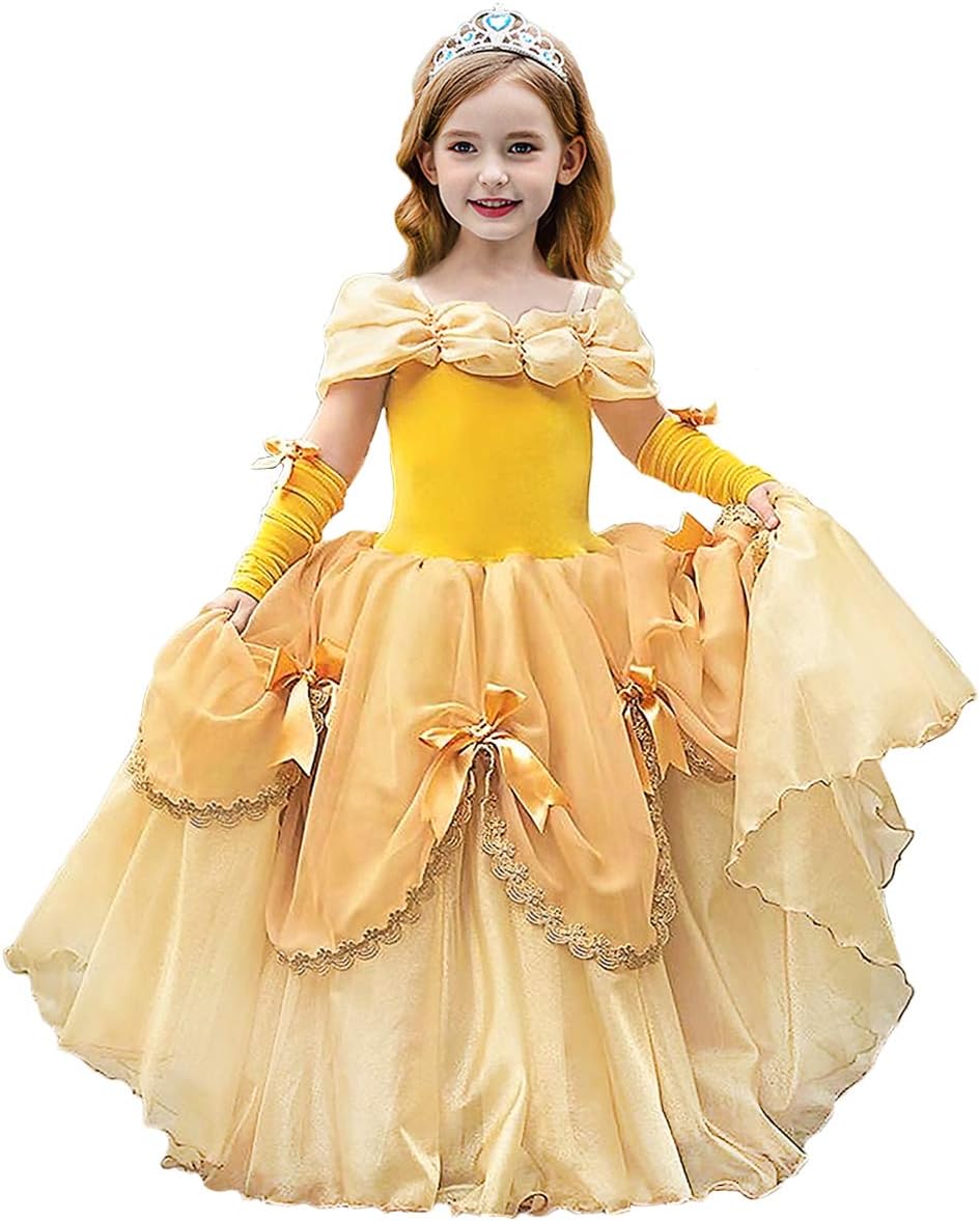 Princess Costume for Girls - Elegant Belle Dress for Parties