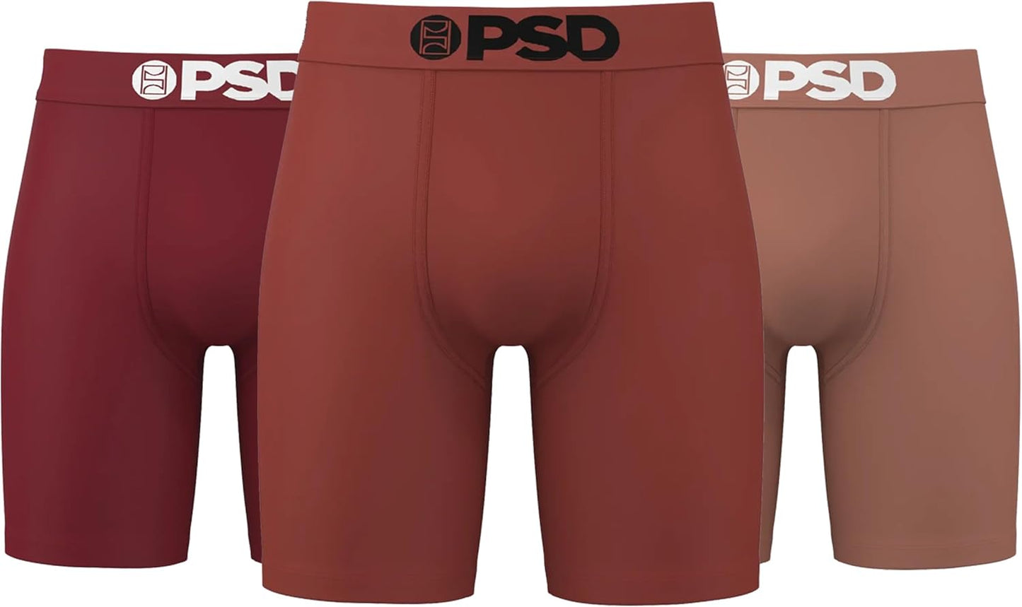 PSD Men's Basic Solid Boxer Briefs - Breathable 7 Inch Underwear