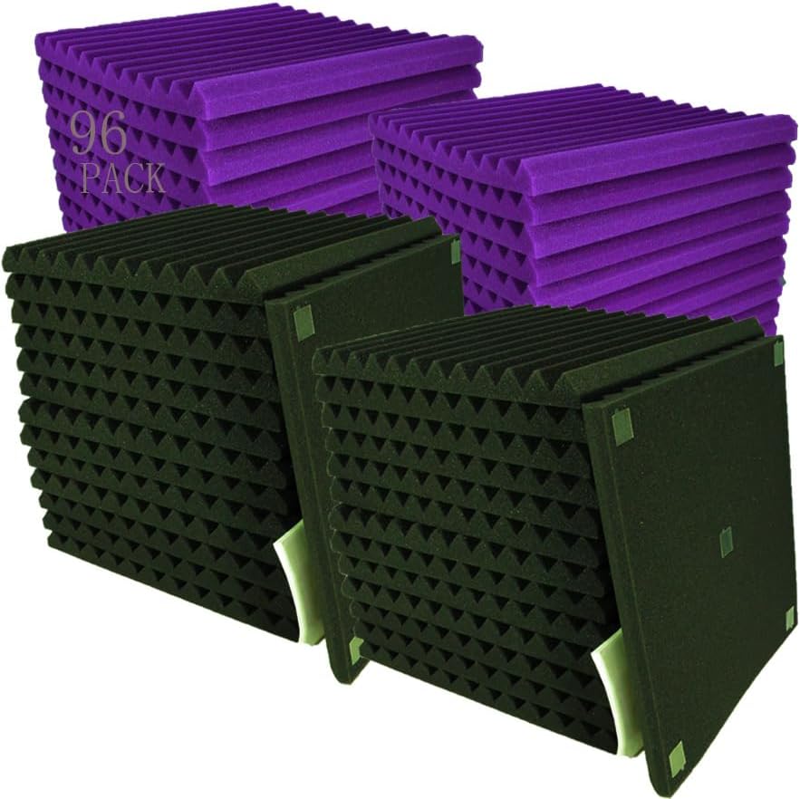 96 Pack Acoustic Foam Panel Wedge for Soundproofing Studios