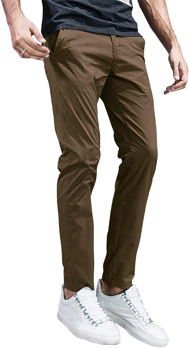 Match Men's Slim Tapered Stretchy Casual Pants for Comfort