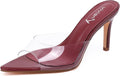 Clear Pointed Toe Heels for Women - Transparent Strap Stiletto Mules