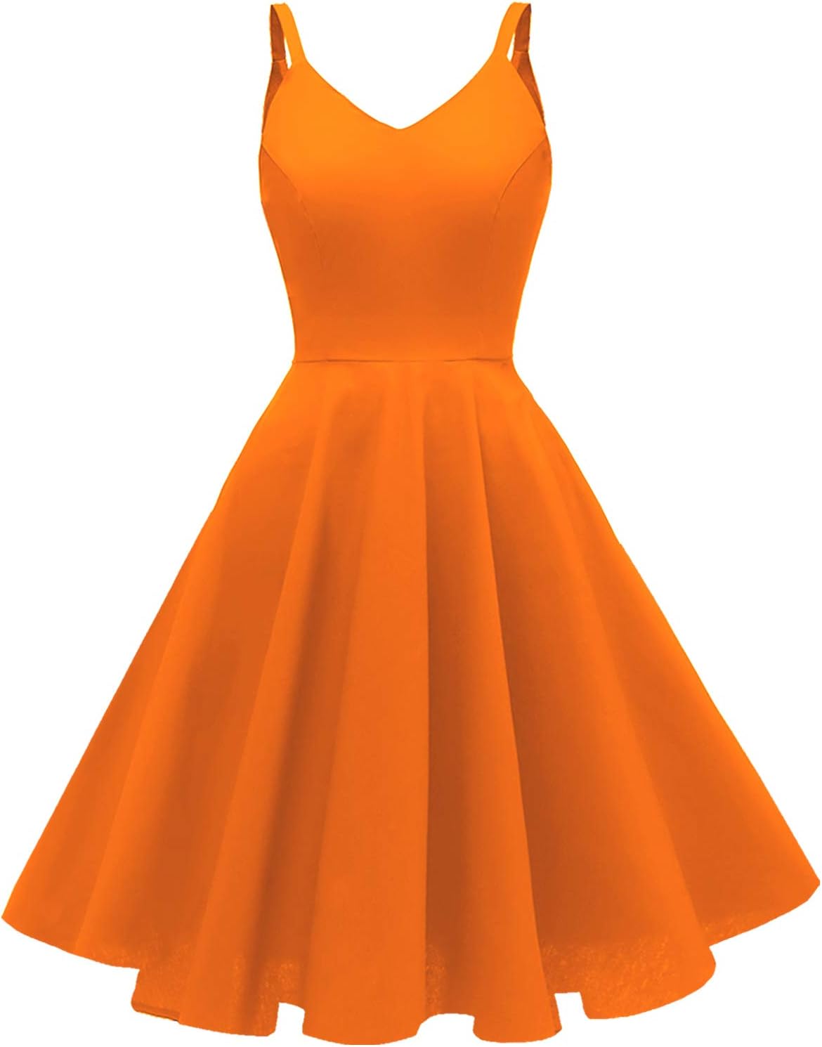 GOOBGS Women's 1950s Retro Vintage Spaghetti Strap Dress