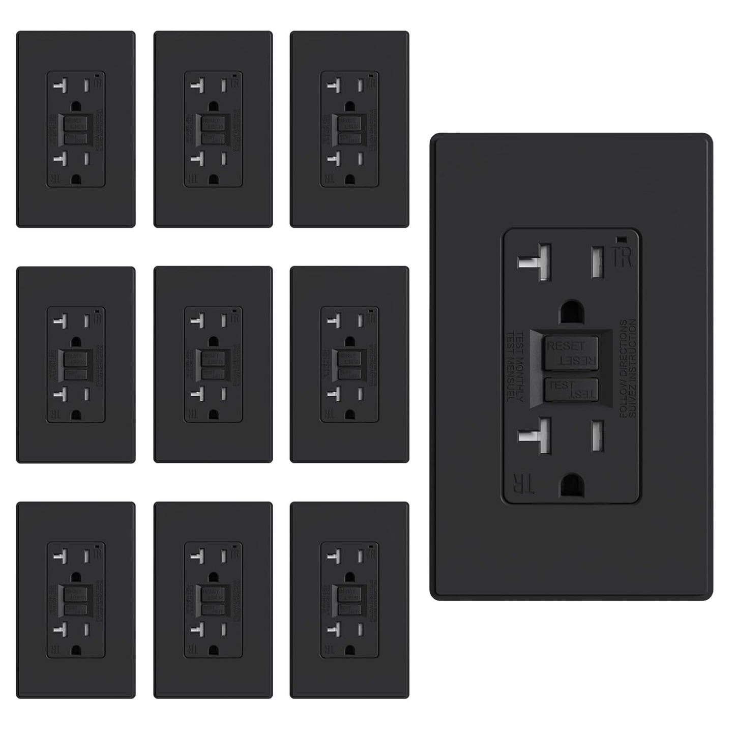 ELEGRP GFCI Outlet 20 Amp with Self-Test and Tamper Resistance