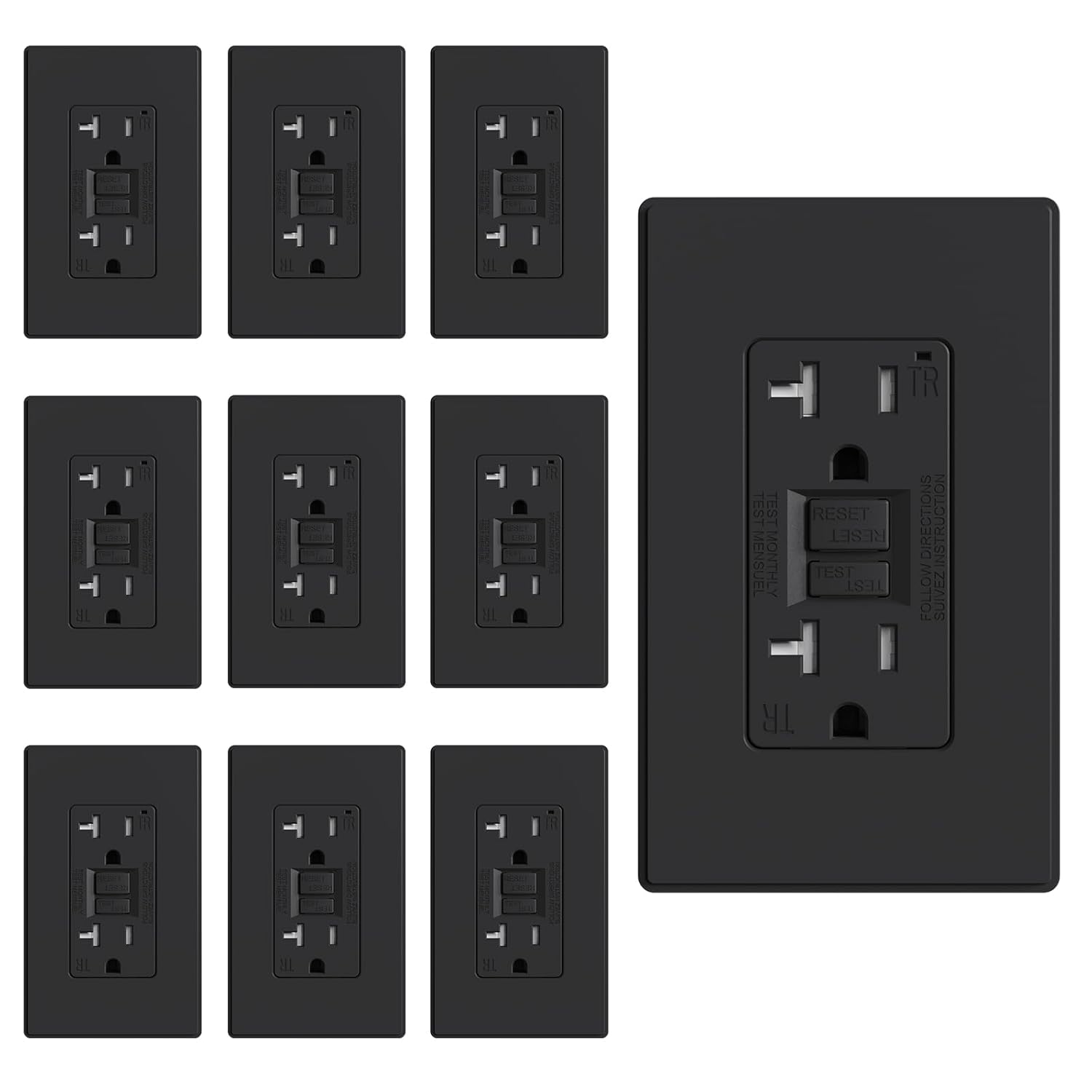 ELEGRP GFCI Outlet 20 Amp with Self-Test and Tamper Resistance