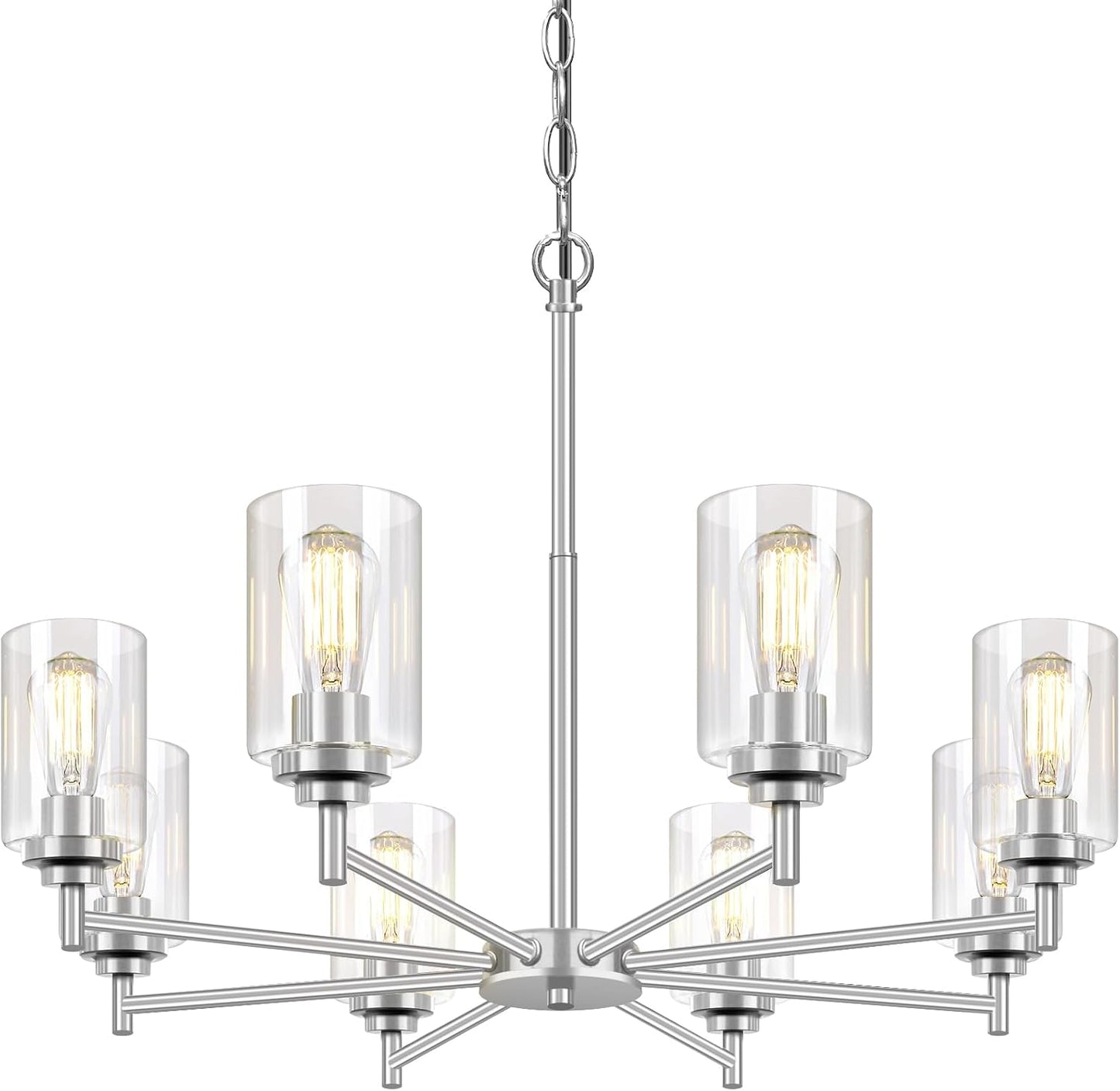 33.5in 8-Light Chandelier for Dining Room and Kitchen Island