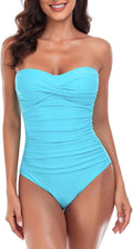 RELLECIGA Women's Tummy Control One Piece Swimsuit - Bandeau Strapless