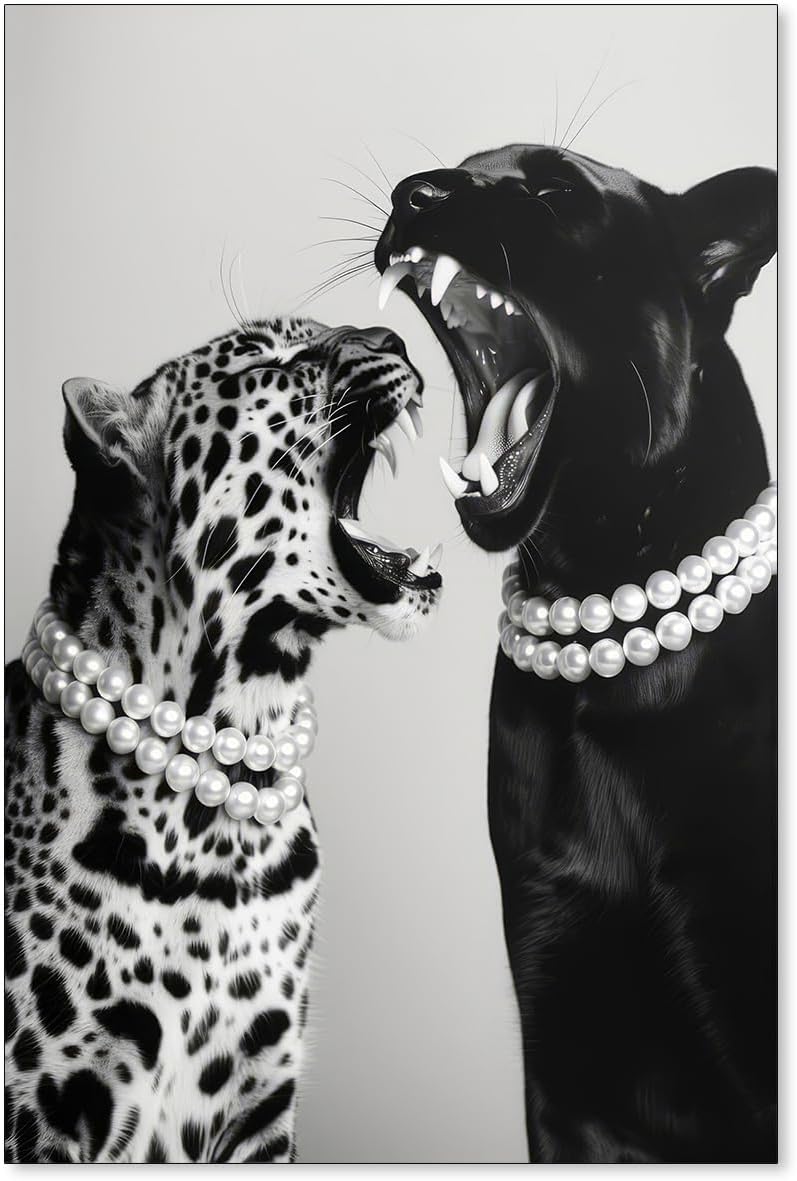 Vintage Animal Leopard Aesthetic Canvas Wall Art for Decor