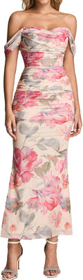 KUTUMAI Off The Shoulder Maxi Long Dress for Elegant Occasions
