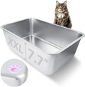 Stainless Steel Cat Litter Box 23.6x15.8x8 in - Rust Proof High Side