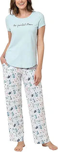 PajamaGram PJs For Women Set - 100% Cotton Short Sleeve Pajama Set