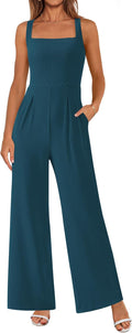 Summer Sleeveless Jumpsuit Wide Leg Knit Romper - Dressy & Comfortable