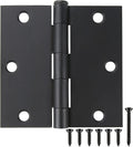 Matte Black Door Hinges 3.5 in Square Corners - Durable Interior