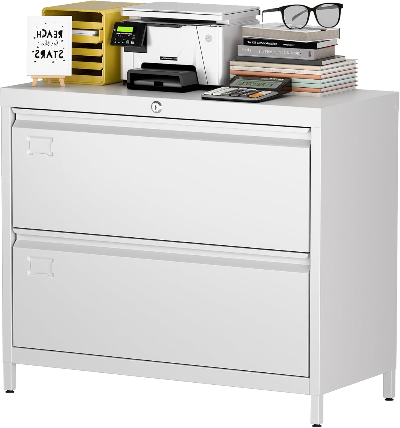 Metal Lateral File Cabinet with 2 Drawers for Home Office