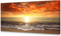 Canvas Sunset Ocean Beach Wall Art 30x60in - Stretched & Framed