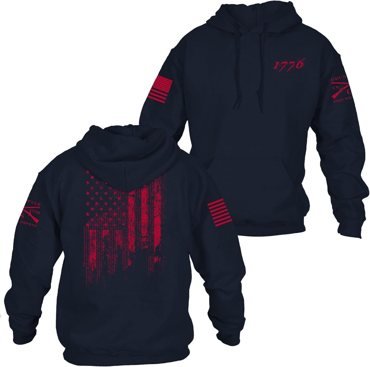 Grunt Style 1776 Flag Hoodie - Unmatched Comfort and Quality