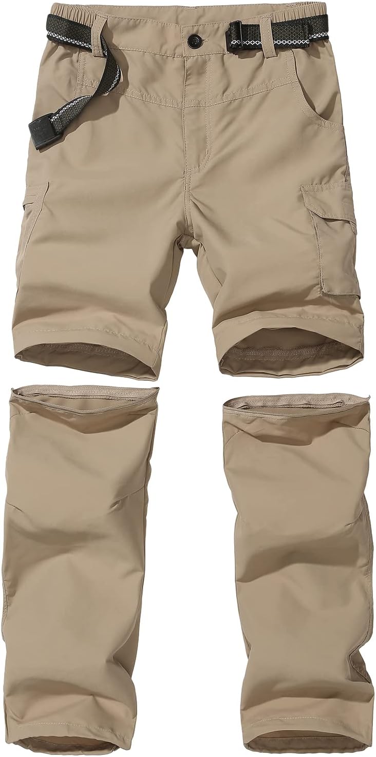 JOMLUN Boys Scout Convertible Hiking Pants for Outdoor Fun