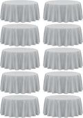 fani 10 Pack 90 in Round Tablecloth Light Grey - Value Pack for Events
