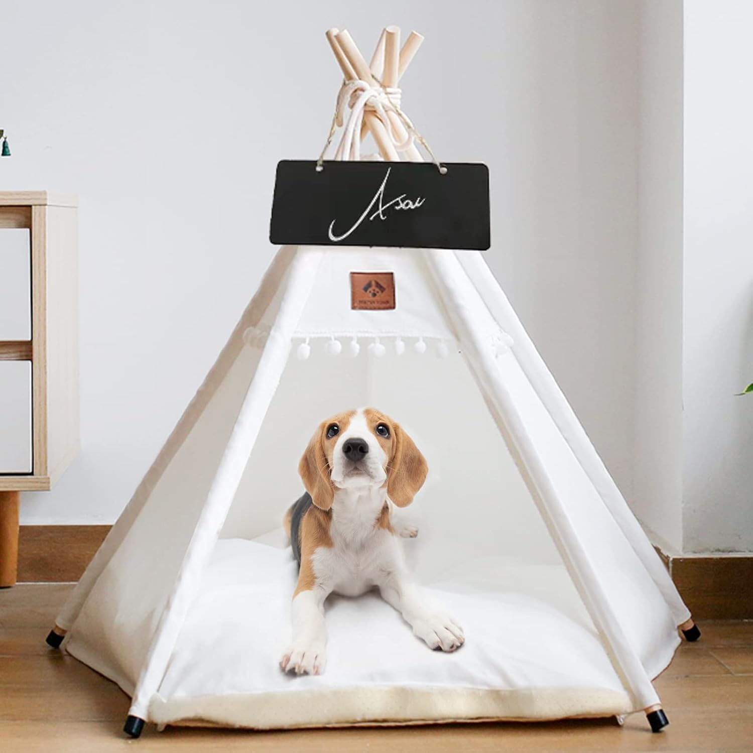 Asou Portable Dog Teepee with Thick Cushion