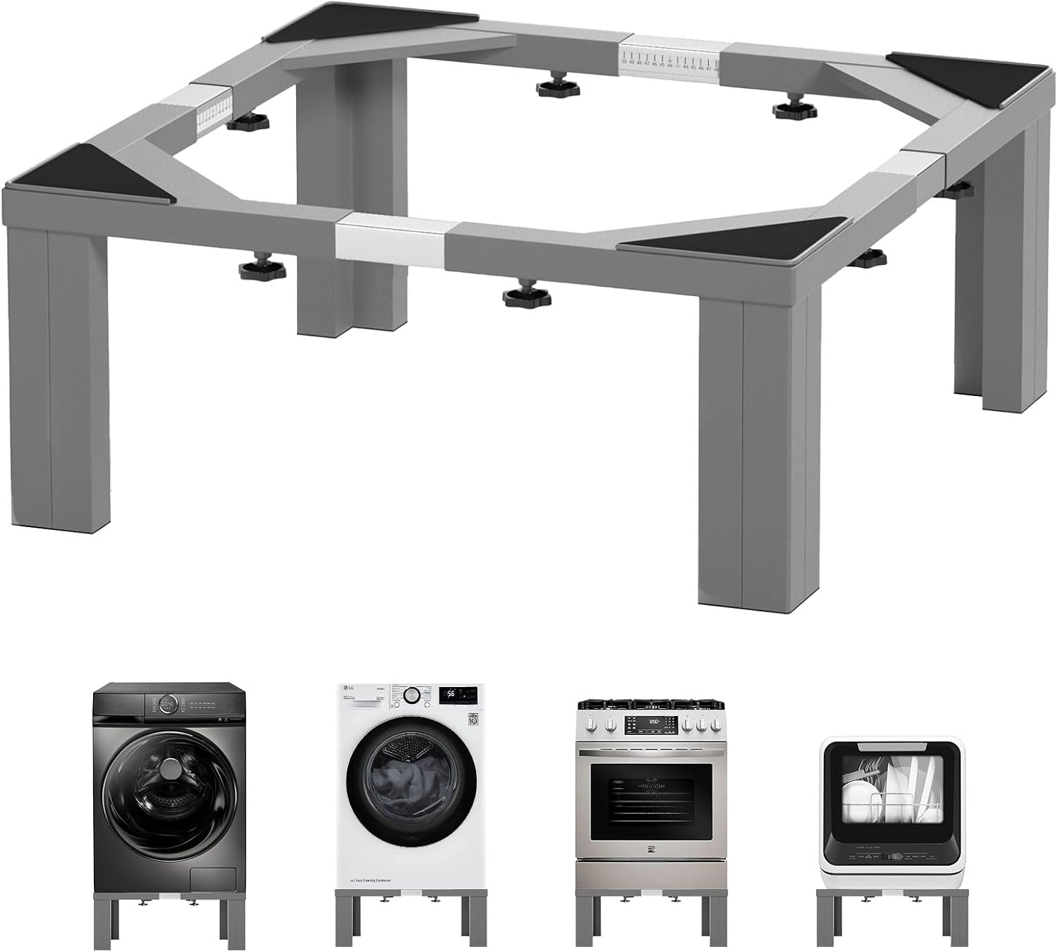 Adjustable Stainless Steel Laundry Pedestal - 12 Height