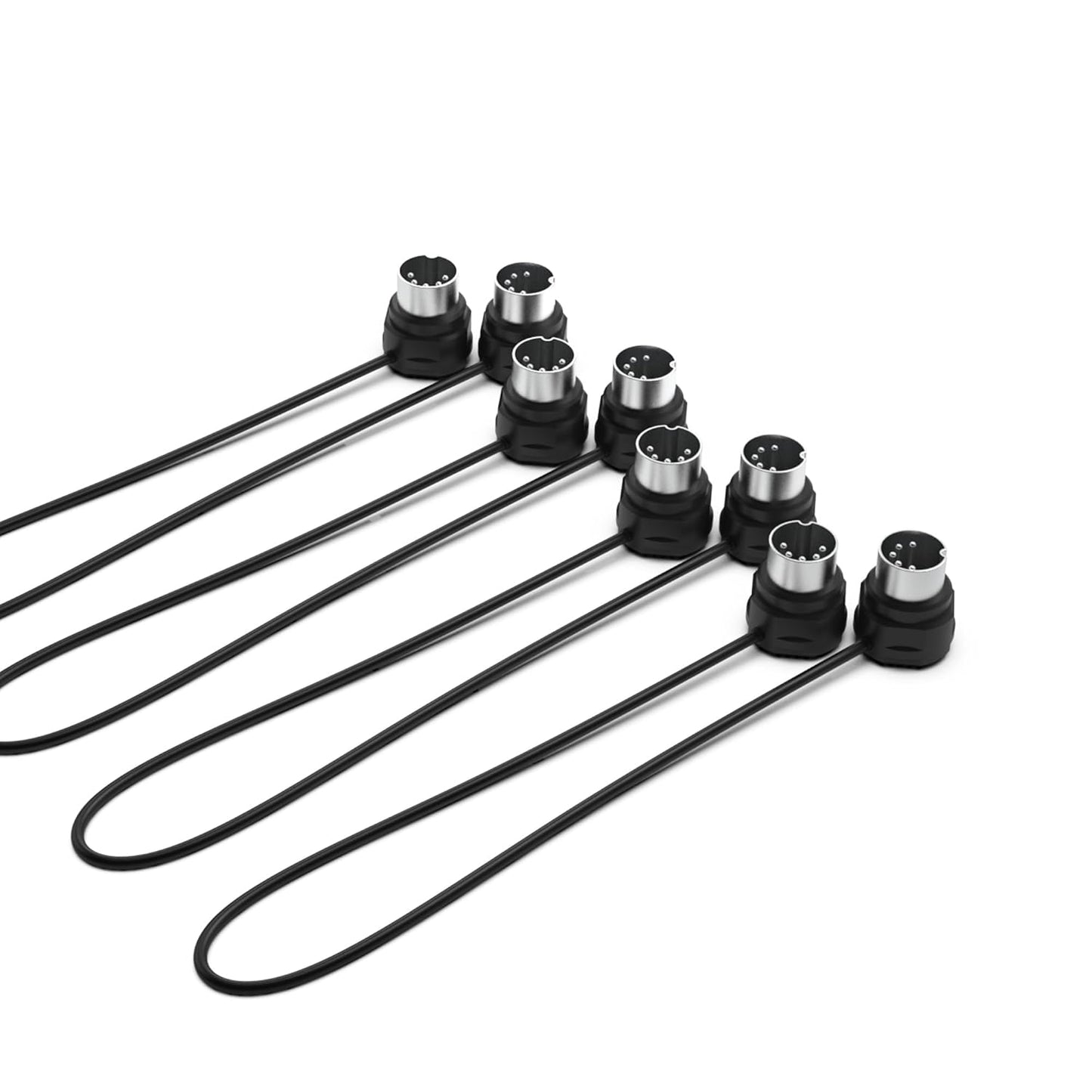 CME 4-Pack MIDI Cables - Low-Profile Ultra-Thin Plugs, 45 Angle - Ideal for Compact Setups