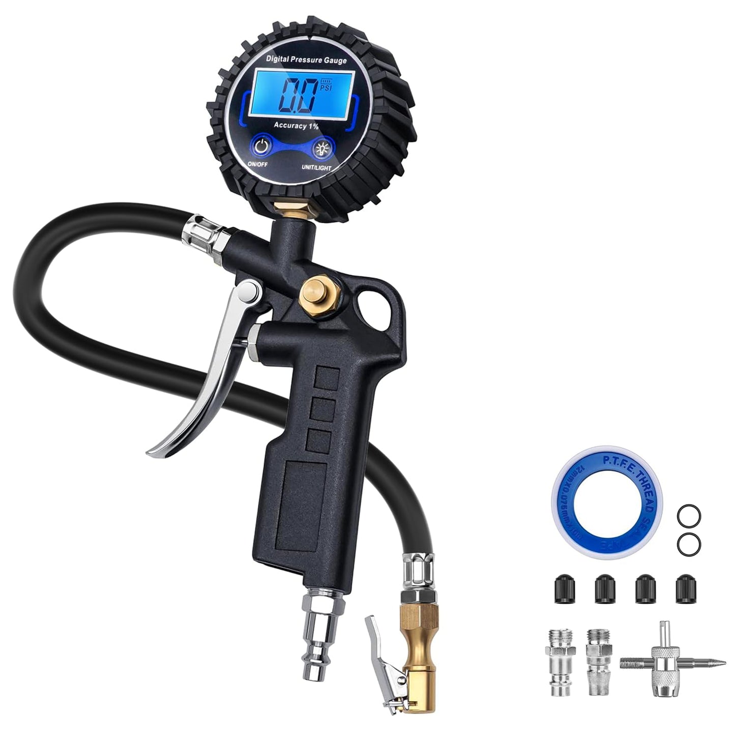 DigitPro Tire Inflator: Quick Connect, 250 PSI