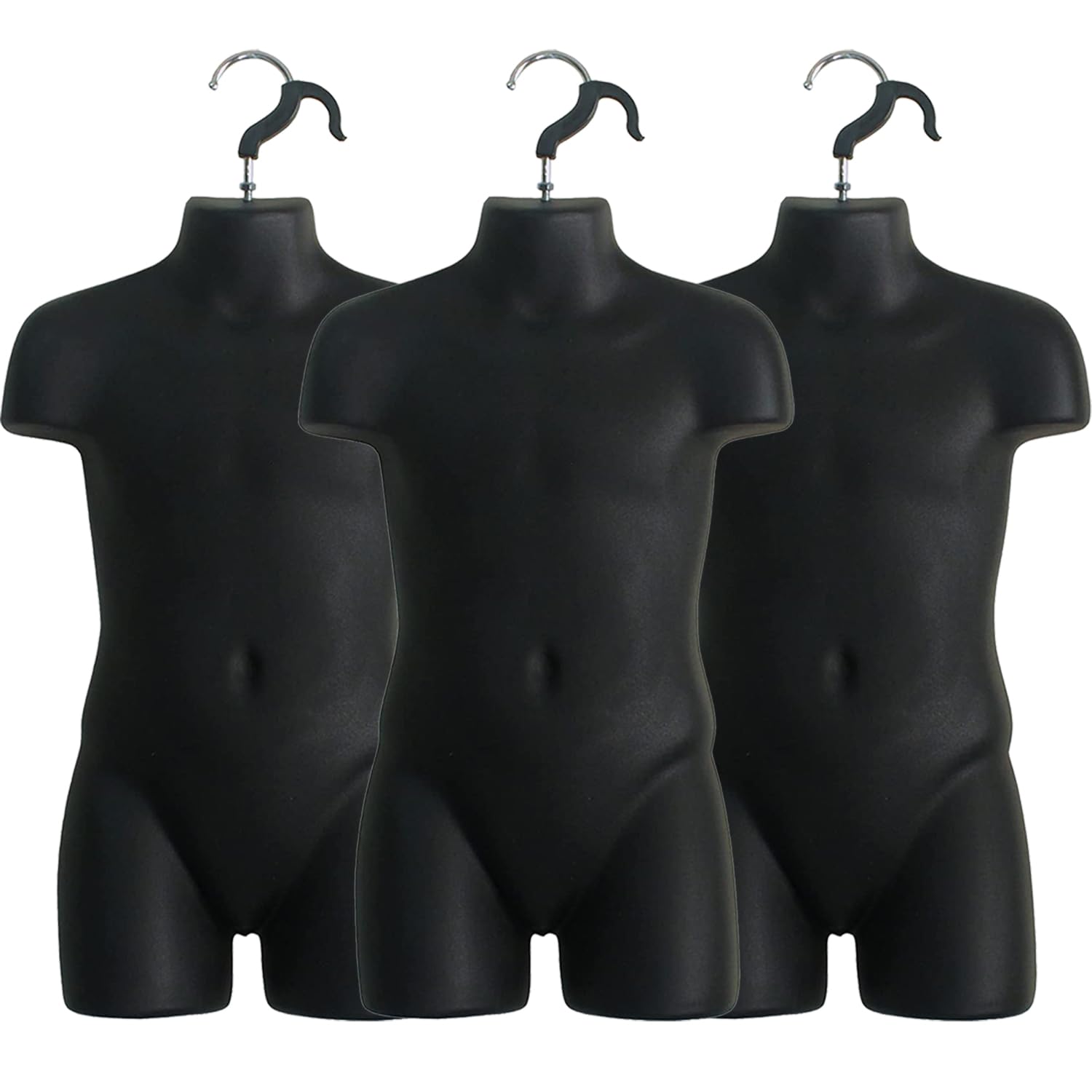 DisplayTown Black Child Torso Dress Form for T-Shirt Display