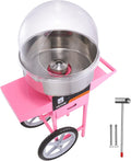 Pink Cotton Candy Machine Cart with Cover - Commercial 1000W