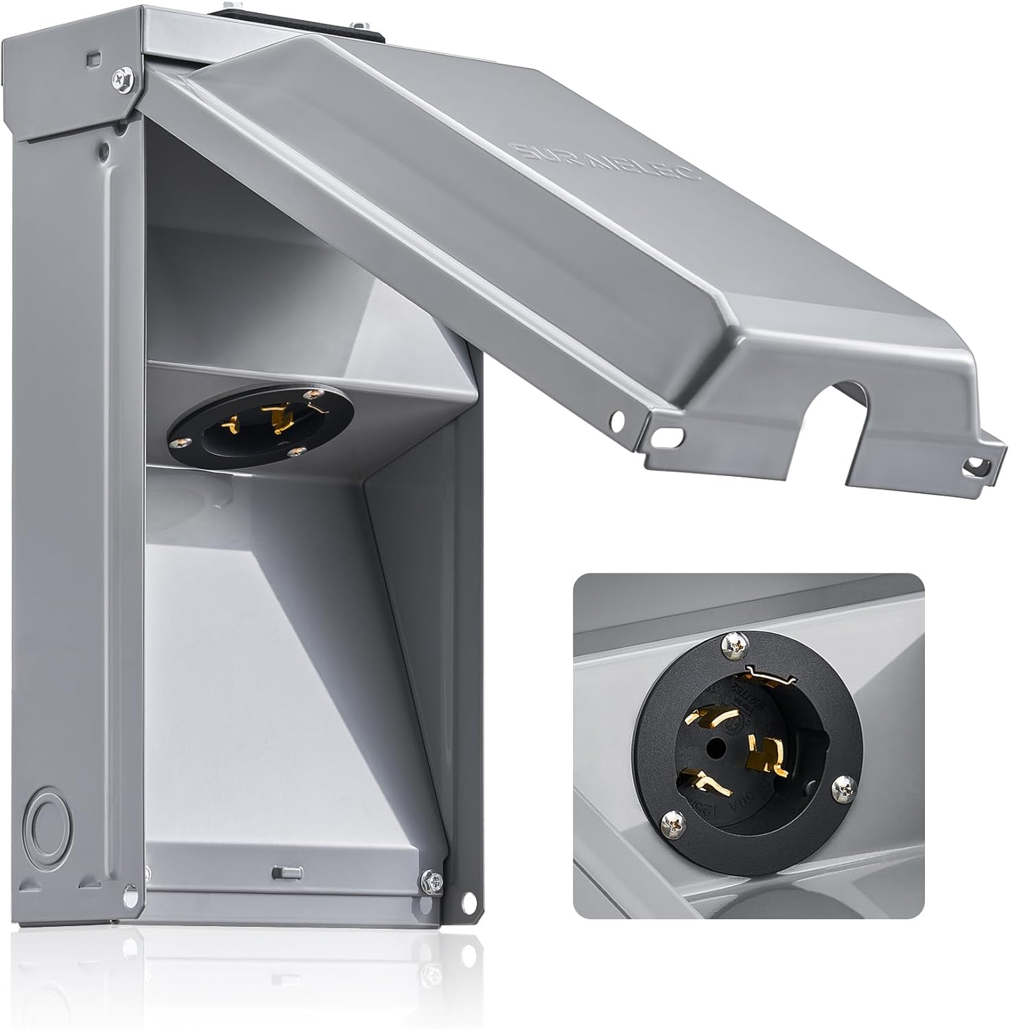SURAIELEC 50 Amp Generator Power Inlet Box for Outdoor Use