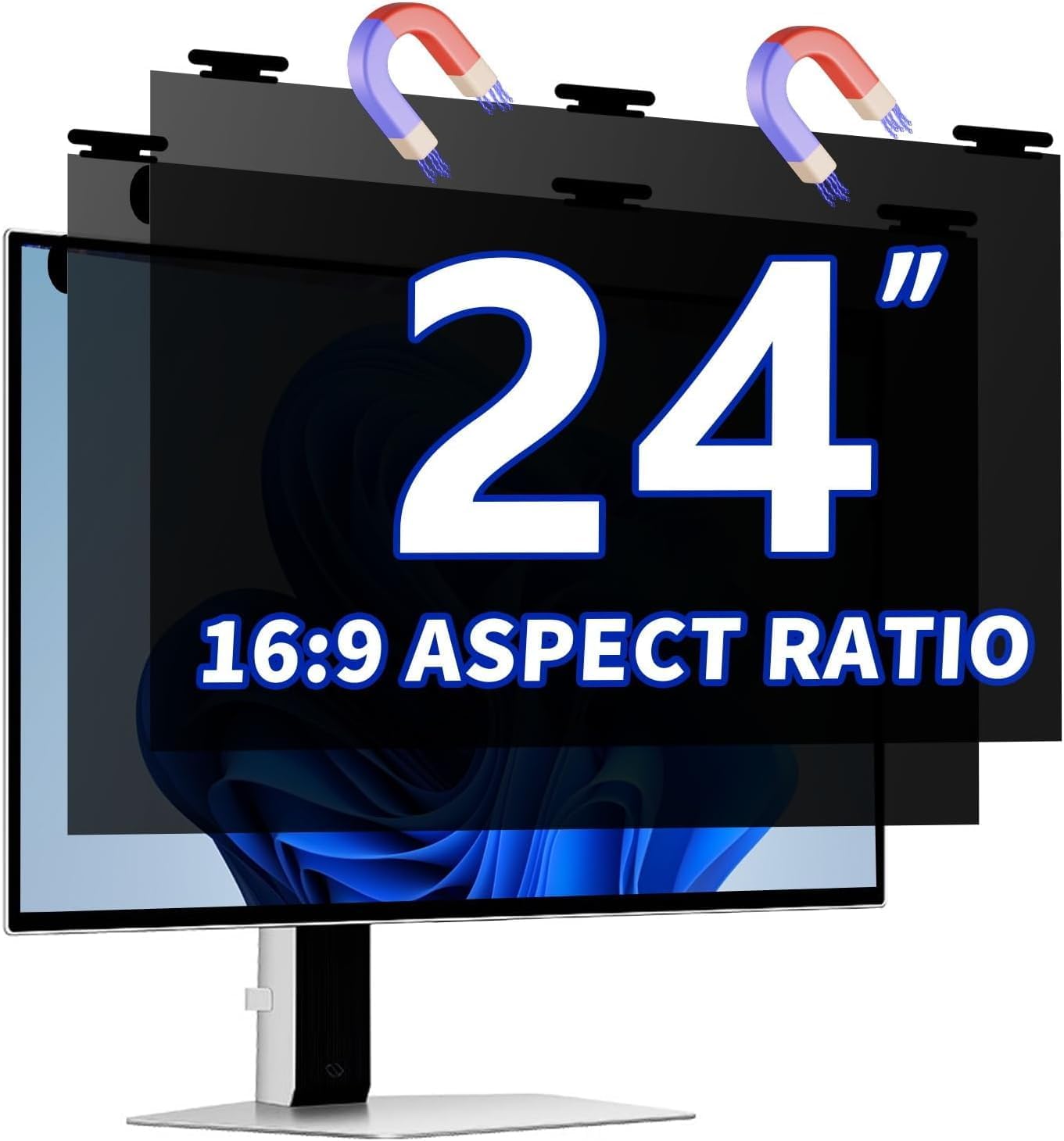 Magnetic Computer Privacy Screen Filter 24 Inch for Monitors