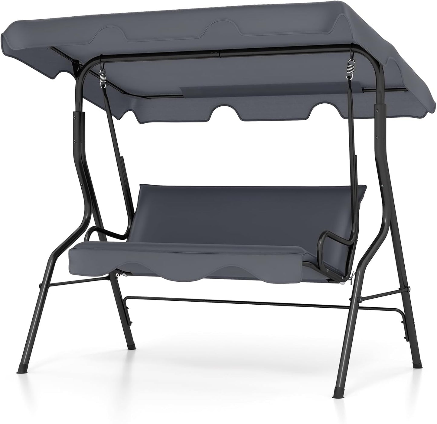 Tangkula 3 Person Porch Swing with Adjustable Canopy & Cushions