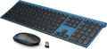 Wireless Keyboard and Mouse Combo - Quiet Rechargeable Full-Size