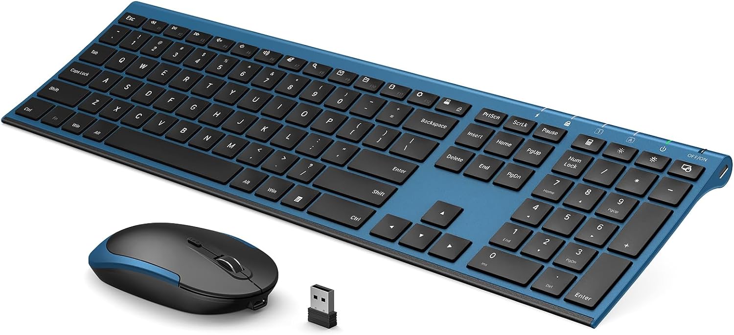 Wireless Keyboard and Mouse Combo for Quiet and Efficient Work