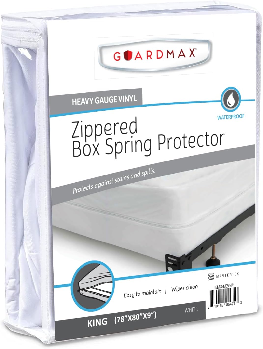 Guardmax Heavy Duty Vinyl Box Spring Cover for King Size Beds