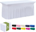Stretch Fitted Tablecloth for 6 Foot Rectangle Tables - 6 Pack White
