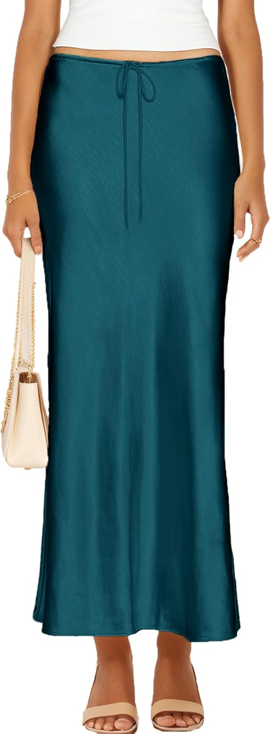 Womens Satin Silk Maxi Skirts for Casual and Formal Occasions
